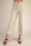 Colette Wide-Leg Scallop Pocket Pants
